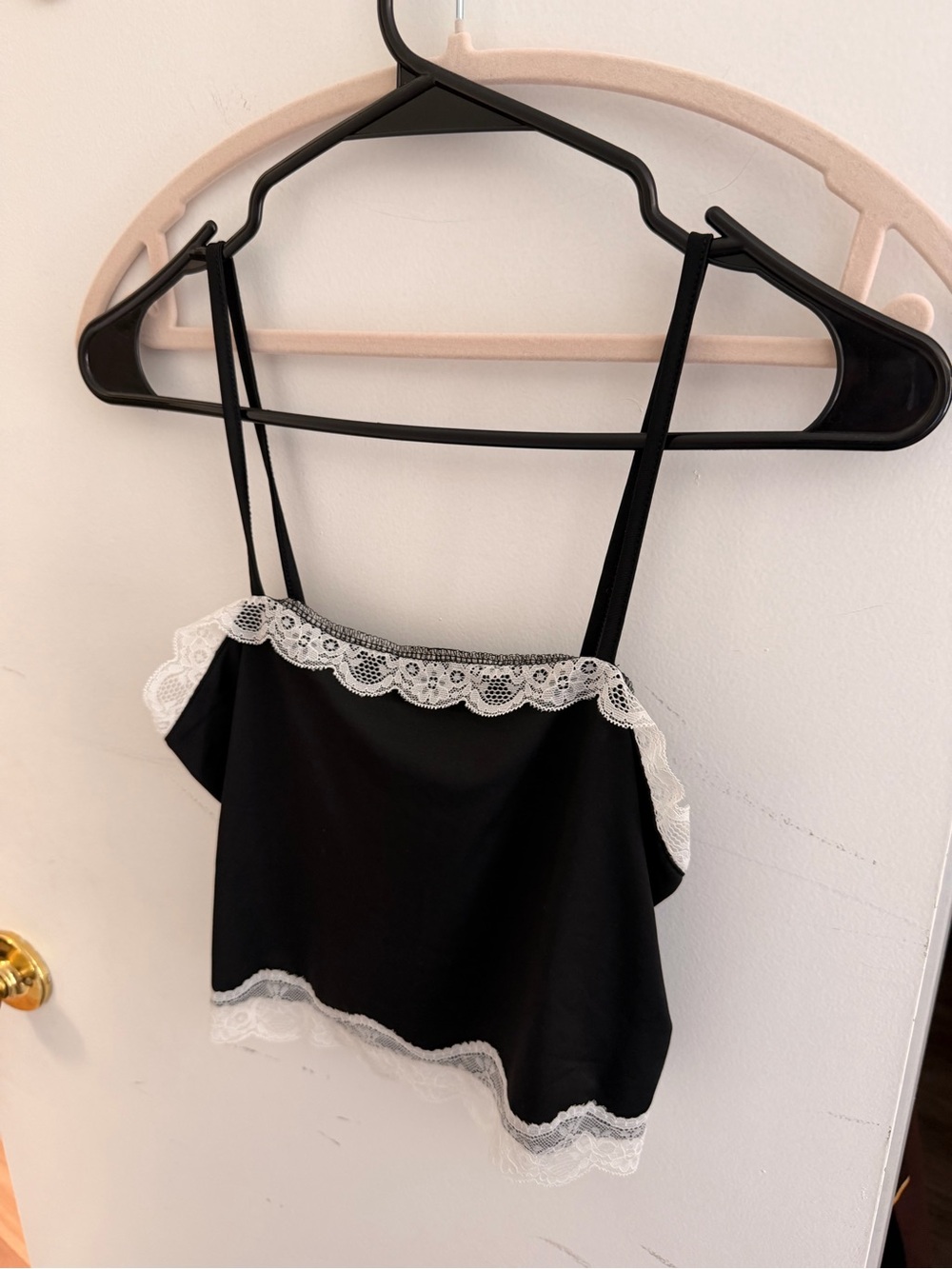 Black Lace-Trim Cami Top - Women